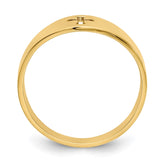 14k Polished Cut-out Cross Ring